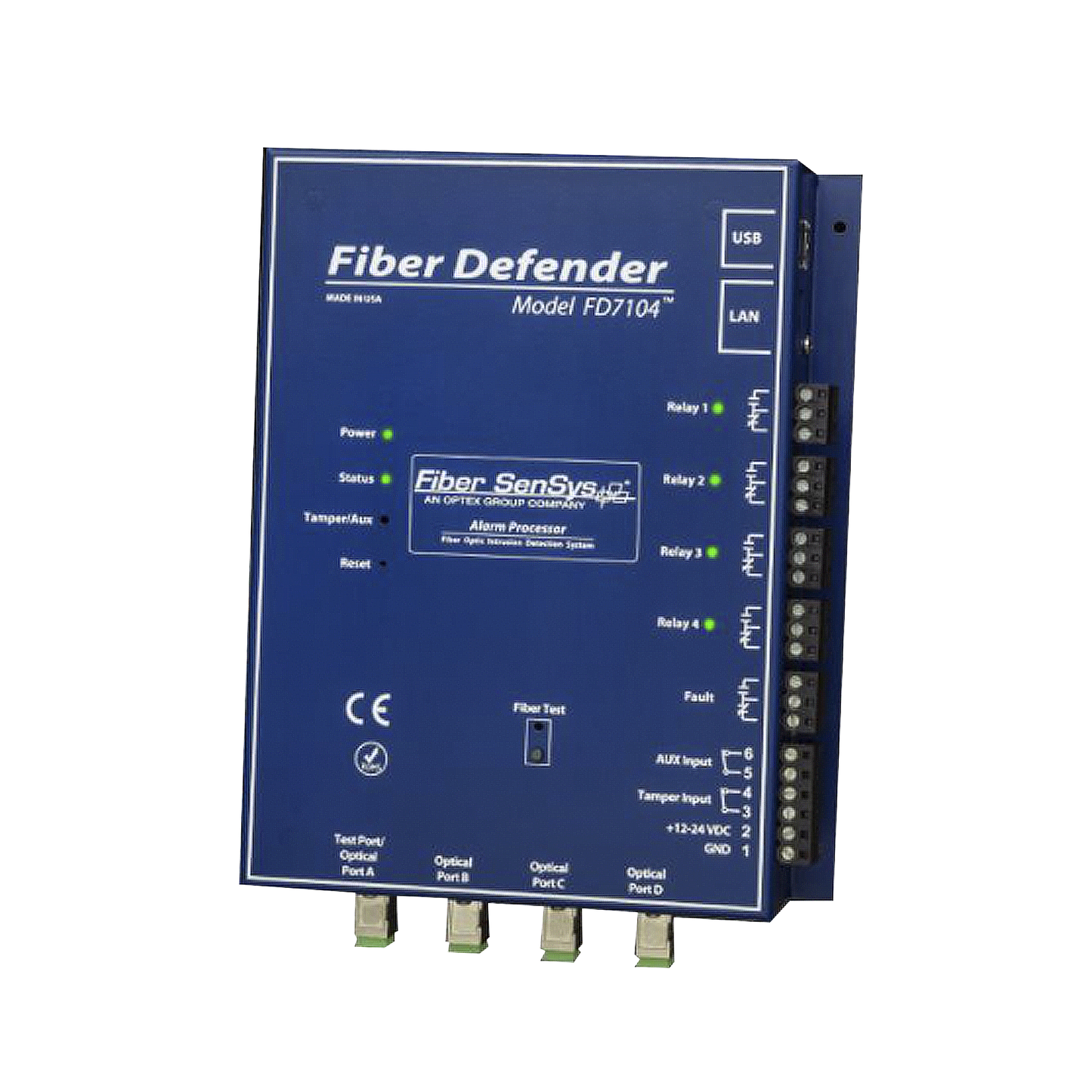 Sensor de Seguridad Perimetral por Fibra Óptica Sensitiva / 4 zonas / 800 metros máximo por zona