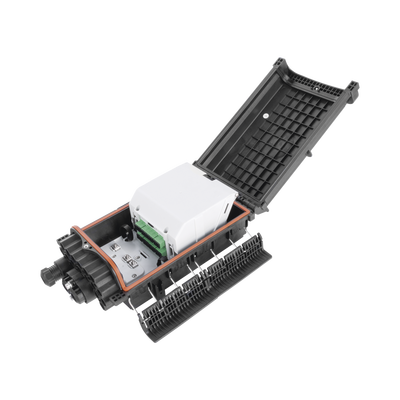 Caja de Distribución de Fibra Óptica para 48 empalmes con 16 acopladores SC/APC, enterrado directo, IP68