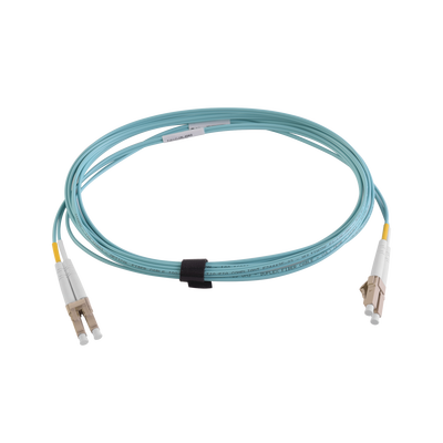 Jumper De Fibra Óptica Multimodo 50/125 Xglo Om4, Lc-lc Duplex, Ofnr, Color Aqua, 3 Metros