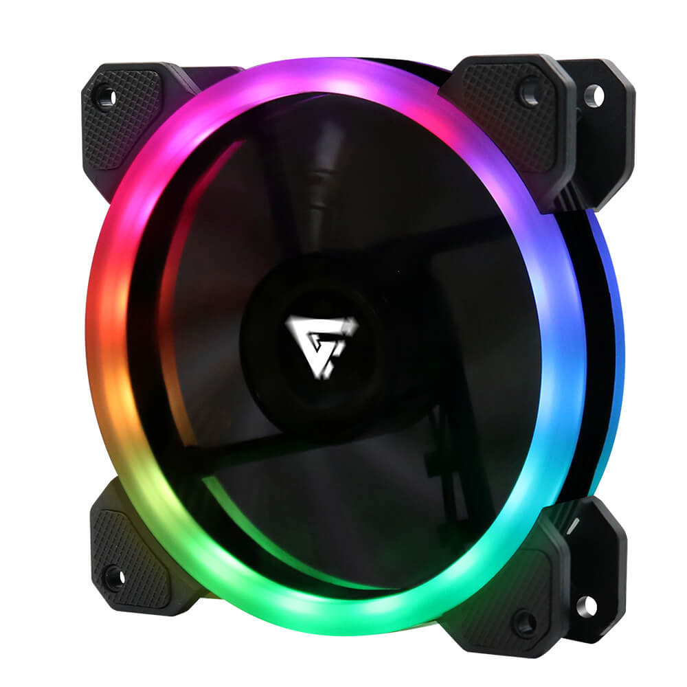 Kit Ventiladores Game Factor Fkg400, 3 Fans 120mm, Rgb, 2 Tiras Led, Control Remoto
