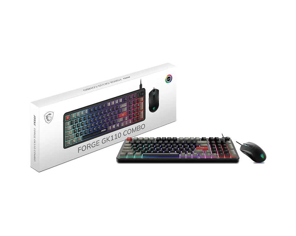 Kit De Teclado Y Mouse Forge Gk110 Combo Us / Rgb Usb 2.0