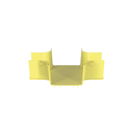 Accesorio de 4 Vías Horizontal, Con Ángulos a 90º, Para Canaletas FiberRunner™ 6X4, Color Amarillo
