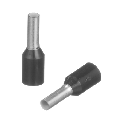 Ferrule Aislado Para Cables 16 Awg, Pin De 6 Mm De Longitud, Mango Color Negro, Paquete De 500 Piezas.