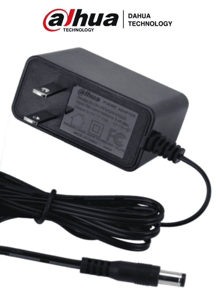 Dahua Pfm320-010us - Fuente De Poder De 12 Vcc 1 Amper/ Fcc, En6236b/ Entrada De 100-240 Vac/ ProtecciÓn De Sobre Corriente Y Voltaje/ Cable De 1.5 Mts/ Especial Para Camaras De Cctv/