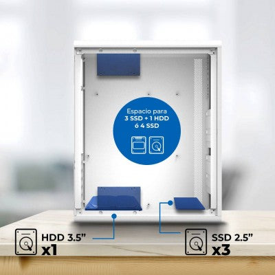 Gabinete Acteck Essen Pro X Gm767 / Media Torre / Atx - M-atx - Itx / Iluminacion Rainbow / Lateral Cristal Templado / Ventiladores Incluidos / No Incluye Fuente De Poder / Blanco / Ac-941716