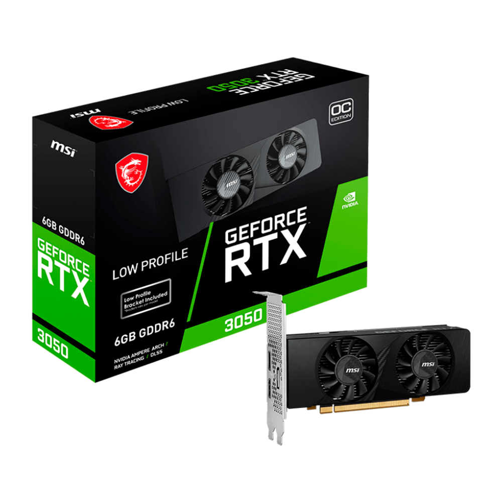 Tarjeta De Video Msi Nvidia Geforce Rtx 3050 Lp 6g Oc Pcie 4 X 8/6gb/gddr6/estandar/2hdmi/1xdp/dl-dvi-d X 1gama Media /gamer