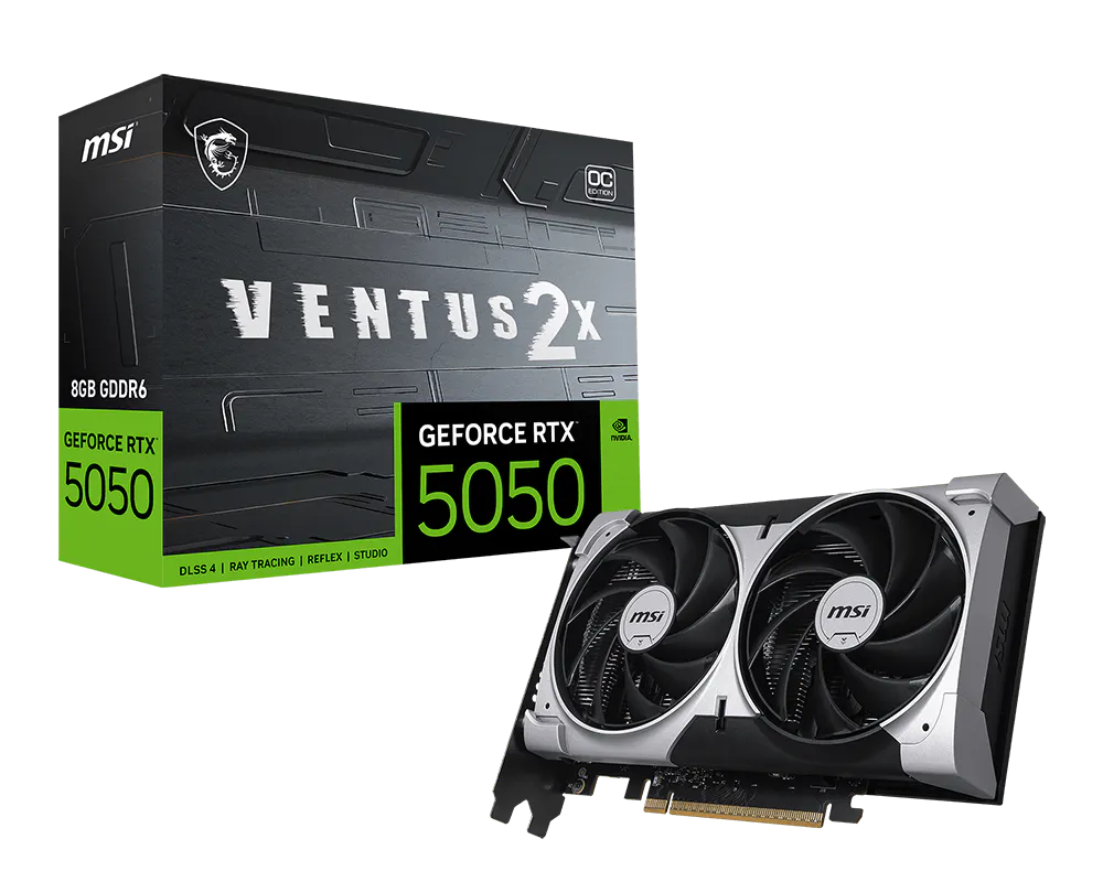 Tarjeta De Video Msi Rtx 5050 8g Ventus 2x Oc Pcie 4 X 8/8gb/gddr6/estandar/2hdmi/1xdp/dl-dvi-d X 1gama Media /gamer