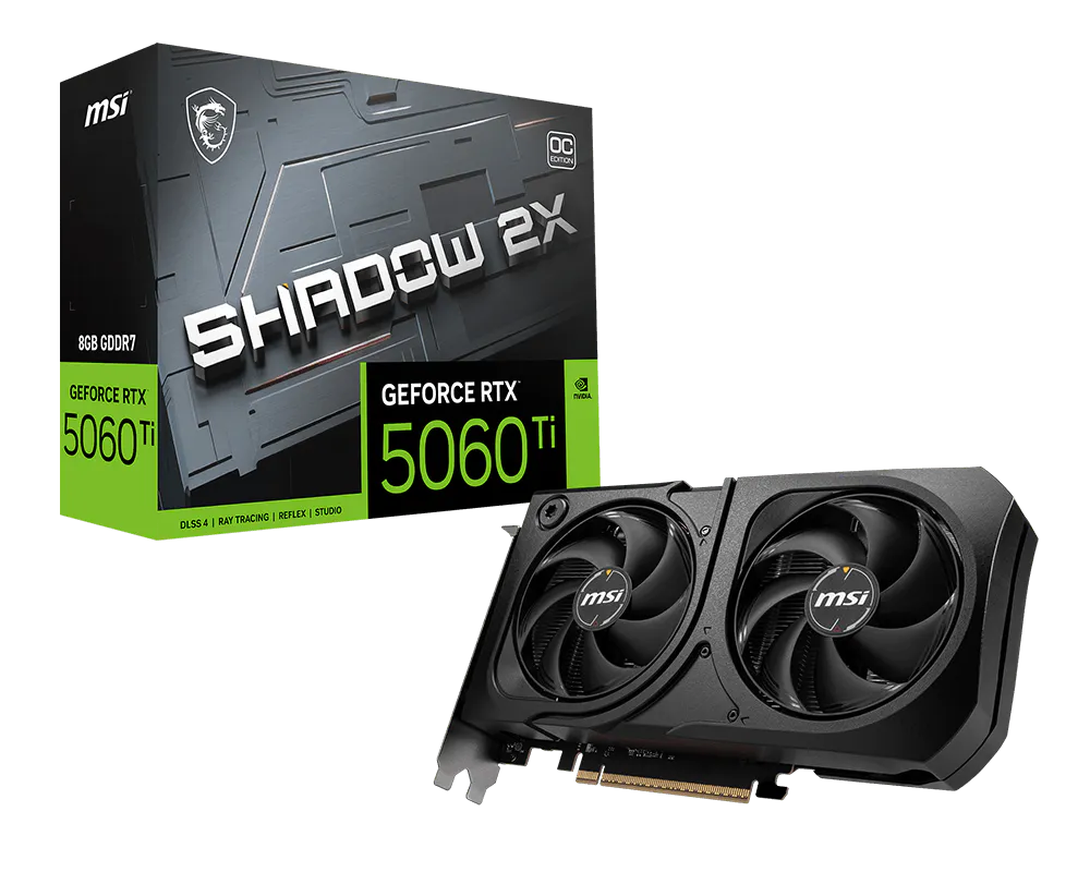 Tarjeta De Video Msi Gefiorce5060 Ti 8g Shadow 2x Oc Plus Pcie4 X 8/8gb/gddr6/estandar/1hdmi/1xdp/dl-dvi-d X 1gama Media /gamer