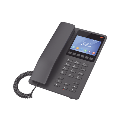 Teléfono Ip Wifi Hotelero Con Pantalla Lcd A Color, 2 Líneas Sip Con 2 Cuentas, Codec Opus, Ipv4/ipv6, Color Negro, Con Gestión En La Nube Gdms