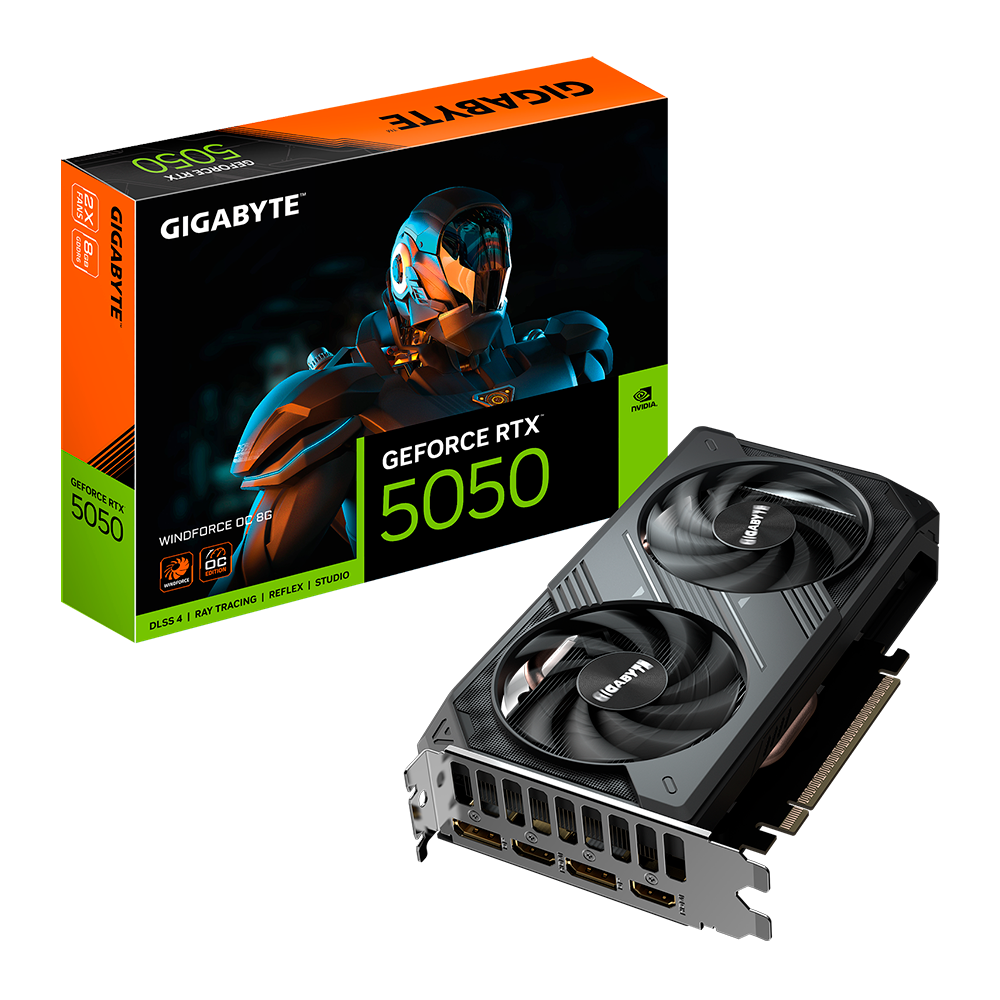 Tarjeta De Video Gigabyte Gv-n5050wf2ocv2-8gb / Rtx 5050 / 8gb Gddr6 / Pcie 5.0 / Dp 2.1 / Hdmi 2.1 / Gama Baja