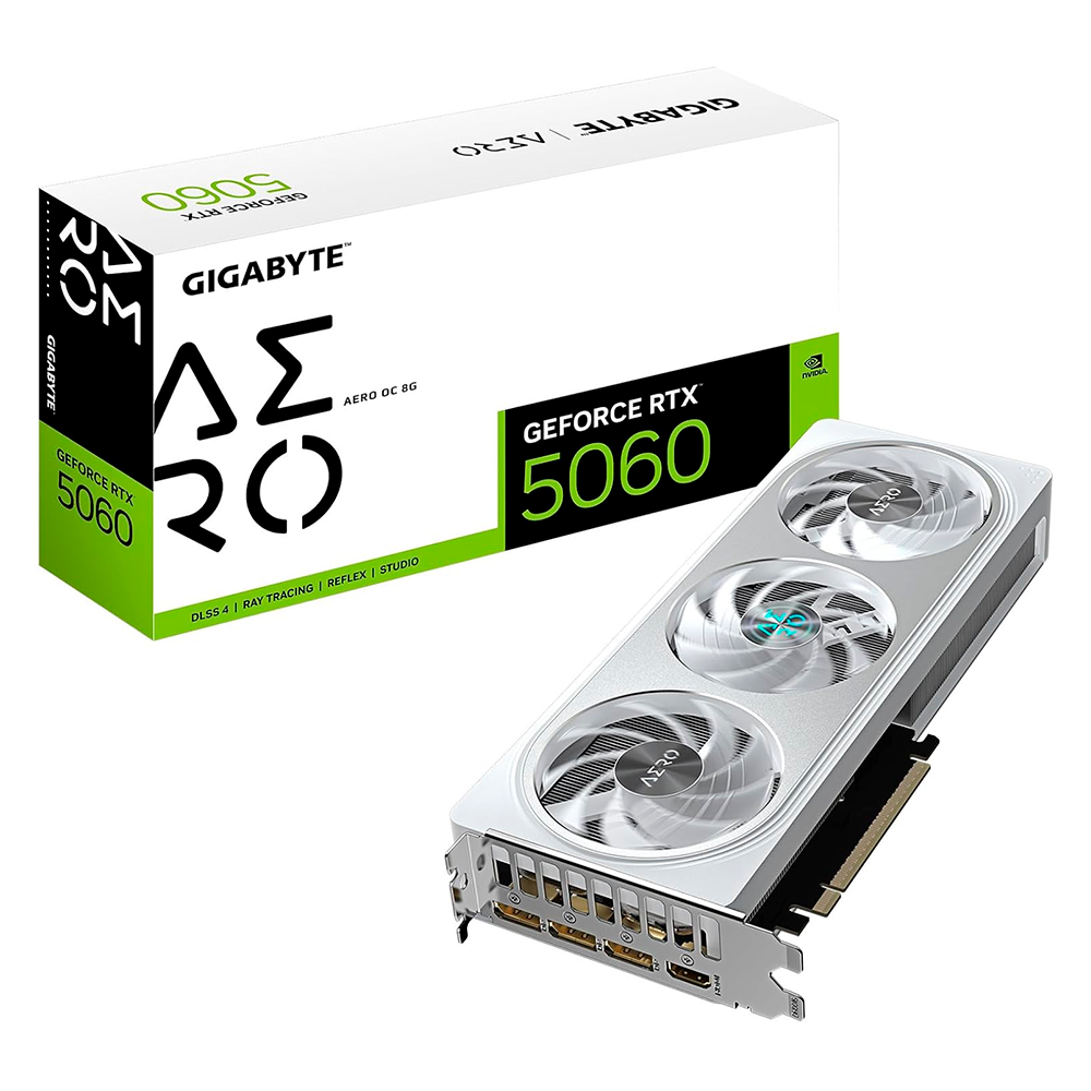 Tarjeta De Video Gigabyte Gv-n5060aero Oc-8gd / Rtx 5060 / Gddr7 8 Gb / Dp 2.1 / Hdmi / 2.1 / Gama Baja