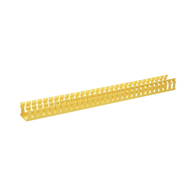 Canaleta Ranurada de PVC sin Tapa, Tipo H (Tapa Abisagrada), 2 in de Ancho, 2 in de Alto y 1828.8 mm de Largo, Color Amarillo