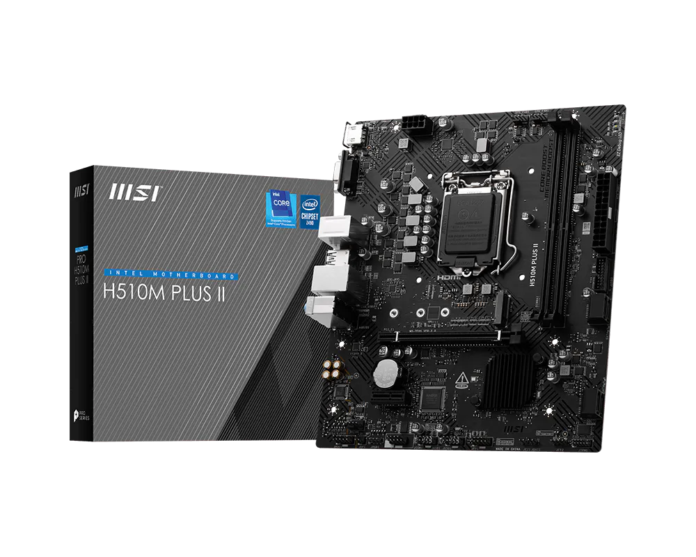 Mb Msi H510m Intel S-1200 10a Gen/11a Gen /2xddr4 2933 / 2133 Mhz/pcie 3.0/hdmi/vga/4xusb 3.1/m.2/micro Atx/gama Basica