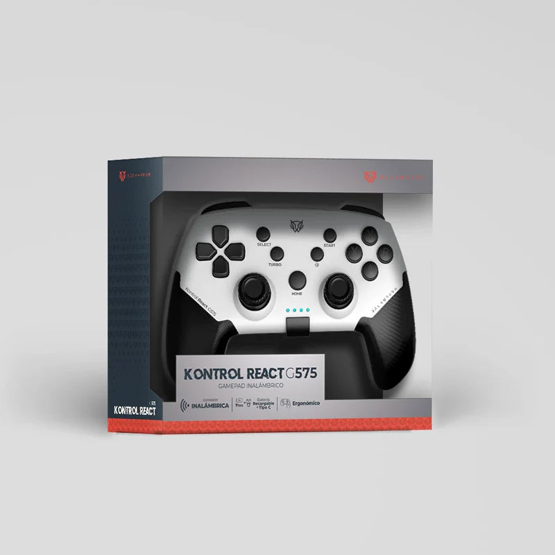 Gamepad Balam Rush Kontrol React G575 / Game Pad Control / Inalambrico Recargable / Bt 5.0 / Ergonomico / Android - Ios - Pc - Ps3- 4 - N Switch / 9 Horas De Juego / Soporte P Celular / Br-936927