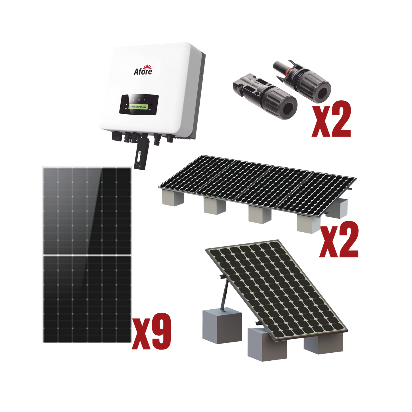 Kit Solar Interconexion / 5kW 220Vca / Inversor AFORE / Montaje Incluido