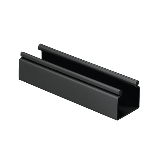 Canaleta FiberRunner™ 2X2 sin Tapa, de PVC Rígido, Sin Orificios de Montaje, Color Negro, 1.8 m de Largo