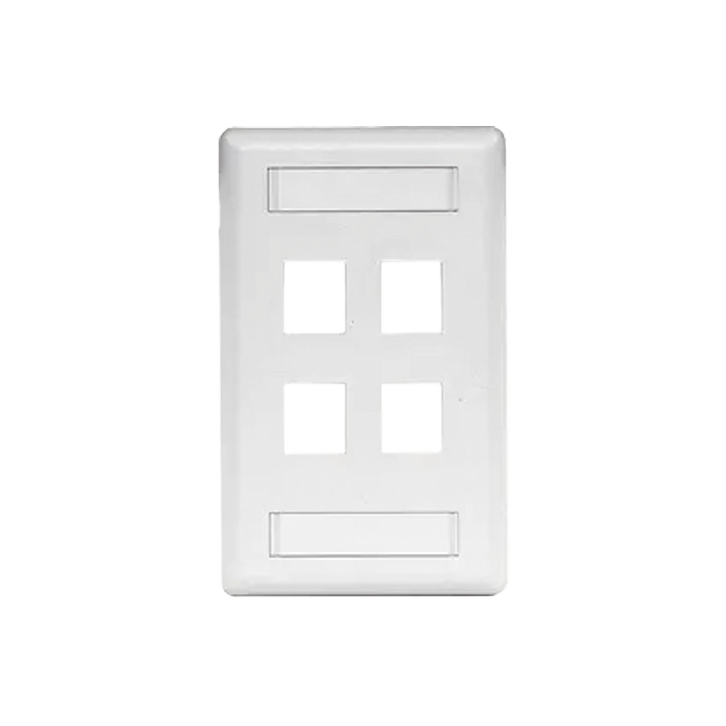 Placa Frontal para 4 Puertos Teléfono/Datos/Multimedia/ Color Blanco.