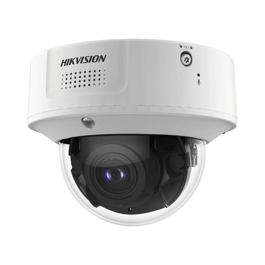 Domo IP 4 Megapixel / Lente Mot. 2.8 a 12 mm 2 / 40 mts IR EXIR / 2 Analiticos Simultaneos / DeepinView / 2 Micrófonos Integrados  / IP67 / IK10 / H.265+ / WDR 150 dB / Captura Facial / Búsqueda por Atributos /