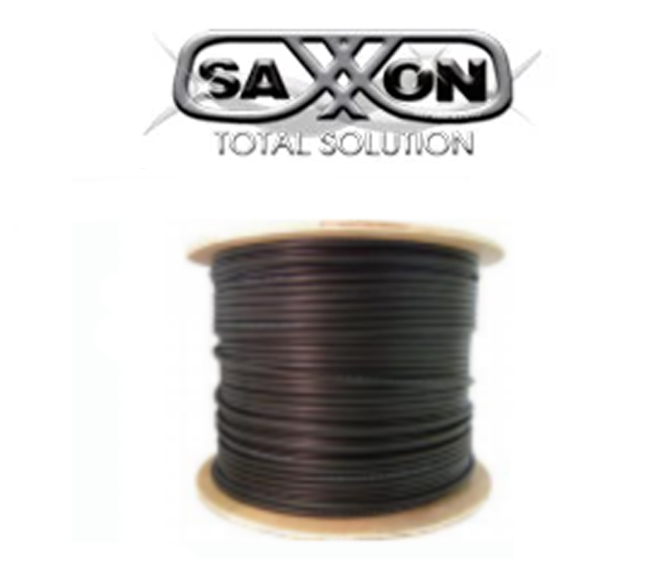 Bobina De Cable Utp Saxxon Cat6 100% Cobre Con Gel/ 305 Metros/ Uso Exterior/ Color Negro/ Cumple Con Estandares: Iso/ Iec 11801 Ed2; Eia/ Tia568/ Ideal Para Cableado De Redes Y Video/