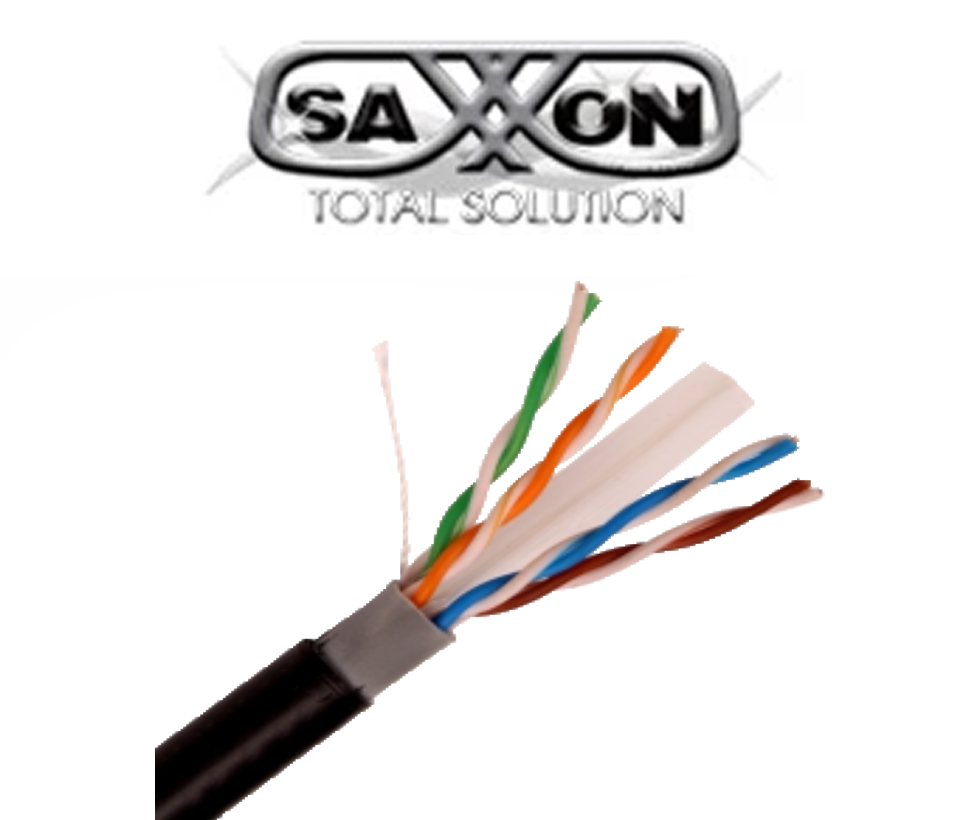 Cable Utp Saxxon Cca De 305m/ Categoria 6/ Exterior/ Doble Forro/ Color Negro