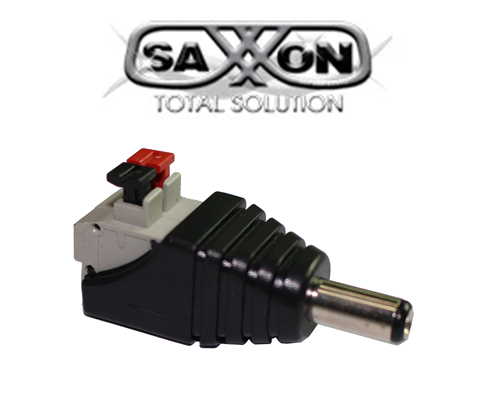 Conector De Energia/ Saxxon Psubr16h/ Bolsa De 10 Adaptadores Macho Tipo Jack Polarizado De 12 Vcc/ Terminales De Presion/ Facil InstalaciÓn/