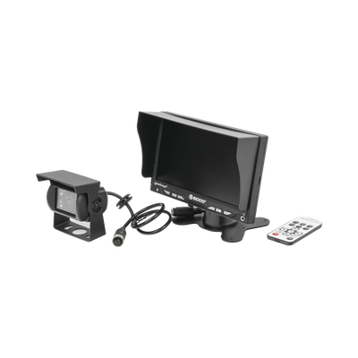 Sistema Profesional Alámbrico de Cámara de Reversa y Monitor para Vehículos de Trabajo y Montacargas