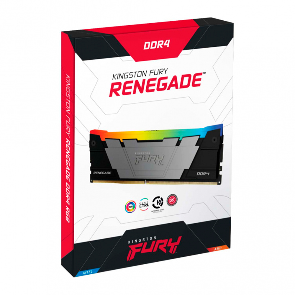 Memoria Ram Kingston Dimm Ddr4 32gb 3200mt/s Fury Renegade Black Xmp Cl16 288pin 1.35v C/disipador De Calor P/pc/gamer/alto Rendimiento Kf432c16rb2/32