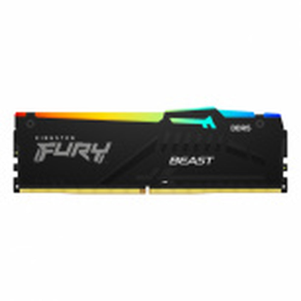 Memoria Ram Kingston Dimm Ddr5 8gb 5200mt/s Fury Beast Black Rgb Cl40 288pin 1.25v C/disipador De Calor P/pc/gamer/alto Rendimiento Kf552c40bba-8