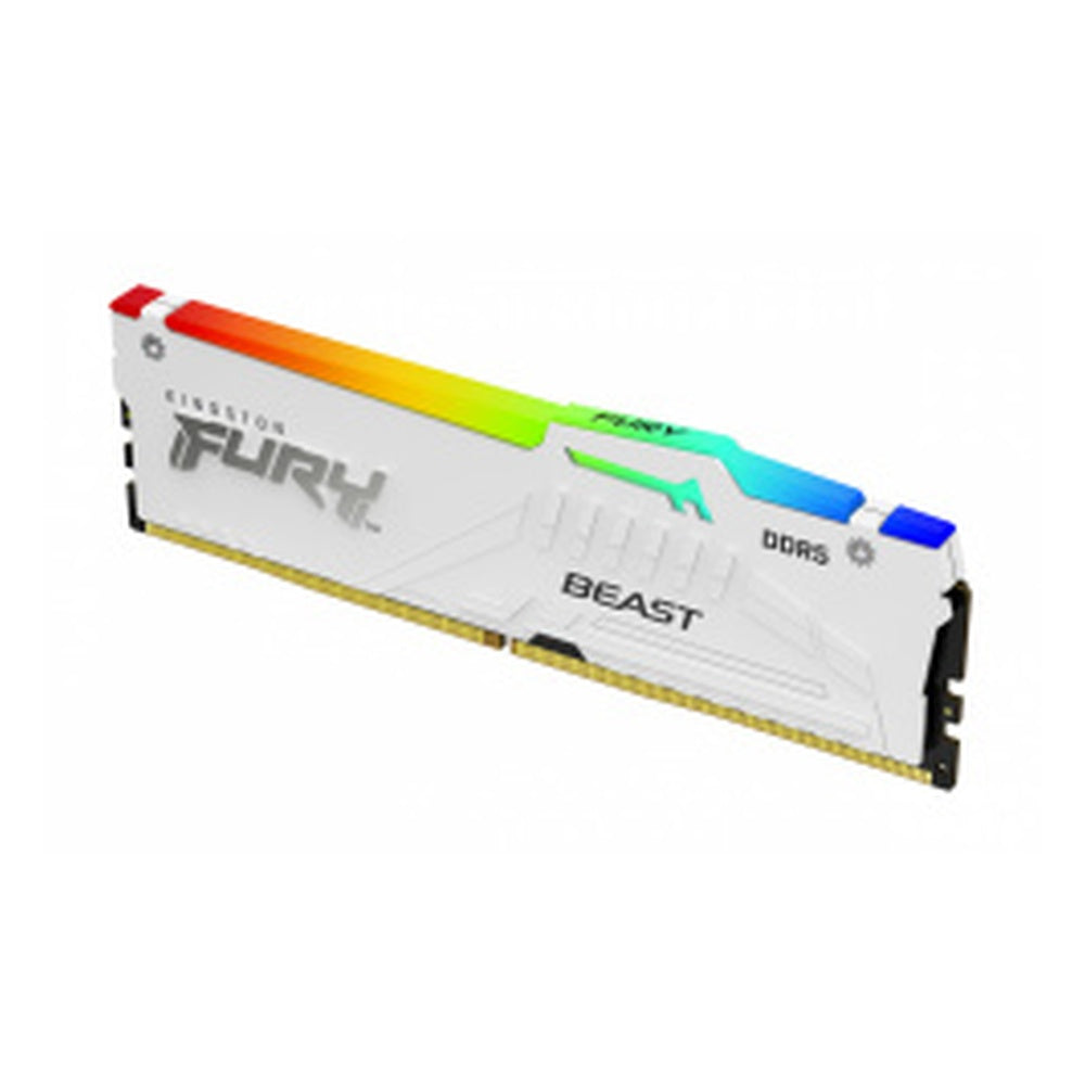 Memoria Ram Kingston Dimm Ddr5 16gb 6000mt/s Fury Beast White Expo Rgb Cl30 288pin 1.4v C/disipador De Calor P/pc/gamer/alto Rendimiento Kf560c30bwea-16