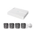 Kit IP 2 Megapixel / NVR de 8 Canales con 8 Puertos PoE / 4 Cámaras IP Bala para Exterior / Micrófono Integrado