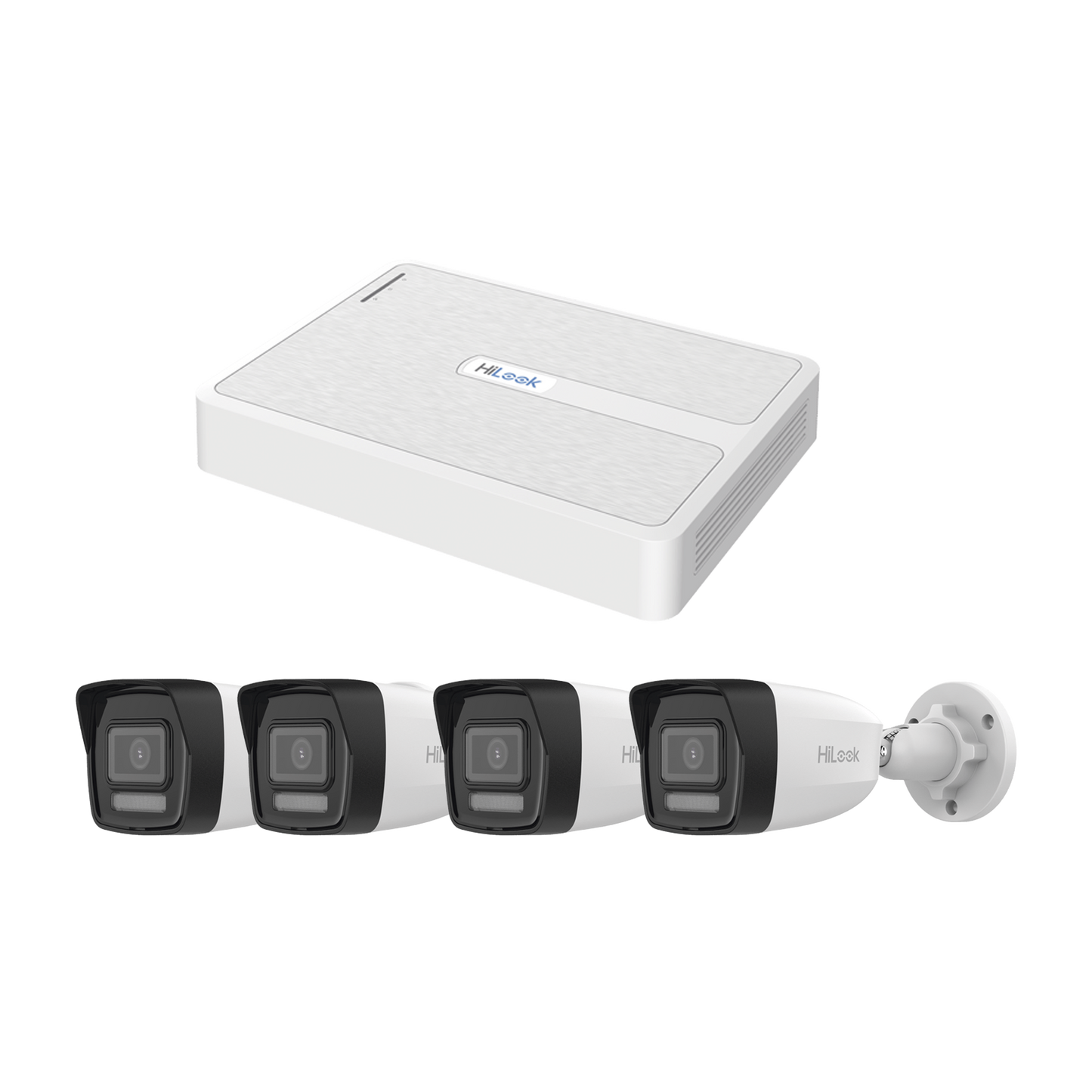Kit IP 4 Megapixel / NVR de 4 Canales con 4 Puertos PoE / 4 Cámaras IP Bala para Exterior