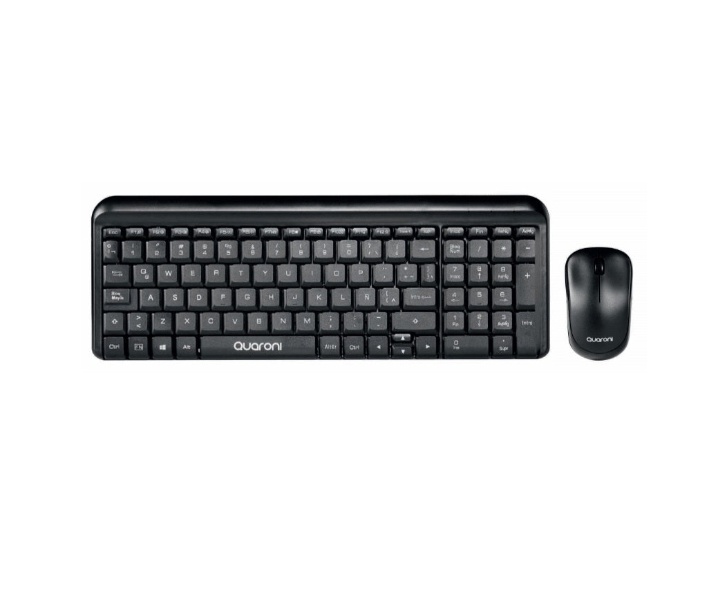 Kit Teclado Y Mouse Quaroni Inalambrico 2.4ghz Color Negro