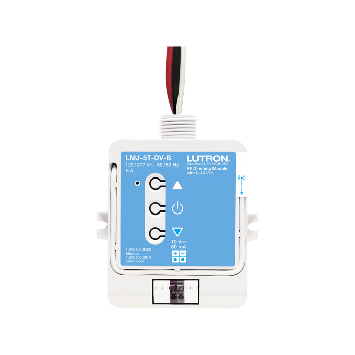 (RadioRA2) Relay control de iluminación 0-10V, carga 5A, 120/277V, compatible con RadioRA2, RA2Select y RR3.