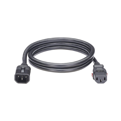 Cable De Alimentación Eléctrica Con Bloqueo De Seguridad, De Iec C14 A Iec C13, 1.8 Metros De Largo, Color Negro, Paquete De 10 Piezas