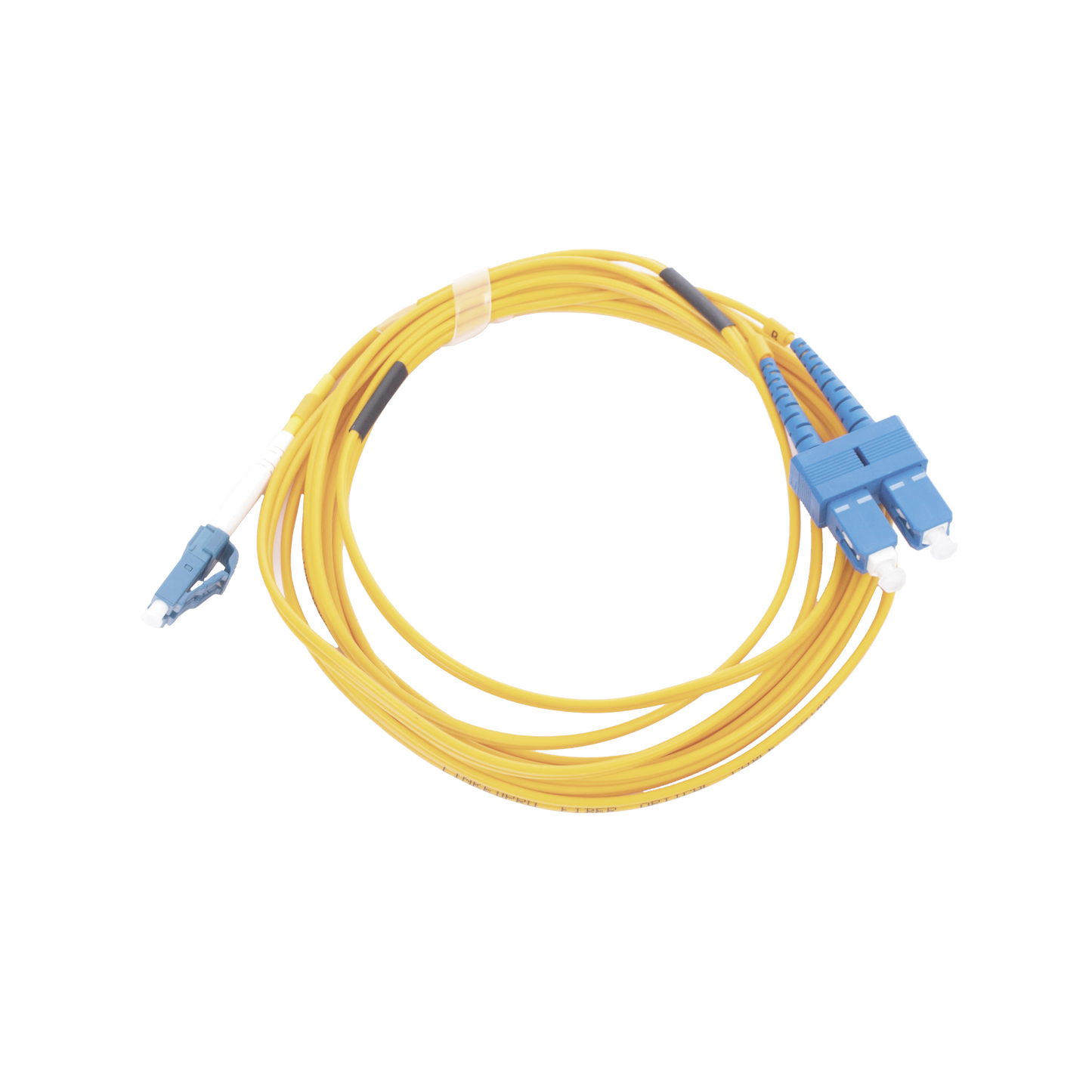 Jumper de Fibra Óptica Monomodo 9/125 LC/UPC-SC/UPC, PVC, 2.0 mm, Dúplex, amarillo, 3 metros