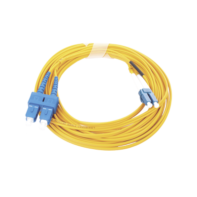Jumper De Fibra Óptica Monomodo 9/125 Lc/upc-sc/upc, Pvc, 2.0 Mm, Dúplex, Amarillo, 5 Metros (16.40 Pies)