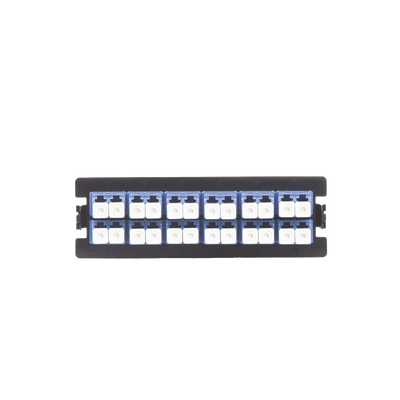 Placa acopladora para Distribuidor de Fibra Óptica LP-ODF-8024, incluye 12 acopladores LC Duplex Para fibra Monomodo