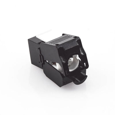 Módulo Jack Keystone Cat5e (toolless), con terminación en ángulo 180 º Color Negro, Compatible con Faceplate y Patchpanel Linkedpro