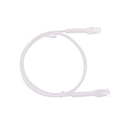 Mini Patch Cord Cat6 Ultra Slim 20 cm Blanco – Ahorra Espacio sin Organizadores, con Bota Flexible