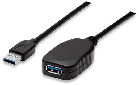 Cable USB, manhattan,V3.0 Ext. Activa  5m Negro