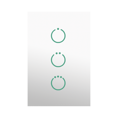 (ZWAVE) Interruptor On/Off panel táctil touch inalámbrico Zwave Plus 3 botones. Compatible con Hubitat HC8, Álula M2M, otro