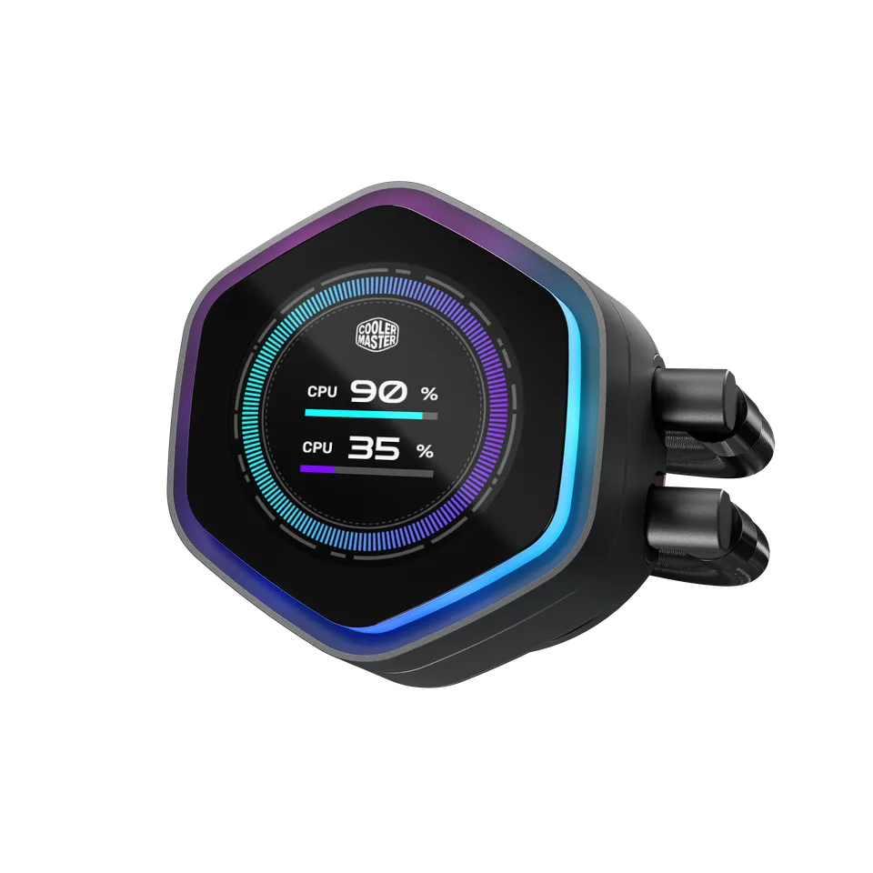 Disipador De Enfriamiento Liquido Cooler Master Masterliquid Atmos Ii Lcd 240 / Argb / Negro / Gamer