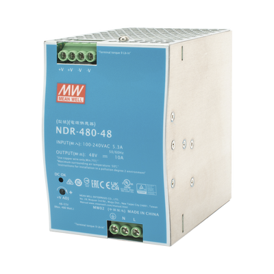 Fuente De Poder Industrial De 480w, Salida 48 Vcc, Para Montaje En Riel Din