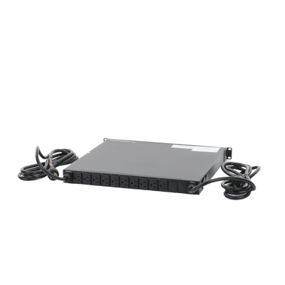 PDU Monitoreable de Transferencia Automática ATS (Fuente Redundante), Con 10 Salidas 5-15R, Enchufes de Entrada L5-20P, Instalación Horizontal de 19in, 1UR, 20 Amp, 120 Vca