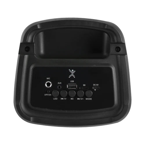 Bocina Inalambrica Bluetooth Portatil Con Microfono Recargable Luz Rgb Doble Bocina 4 Pulgadas Perfect Choice Festa Ultimate - Negro
