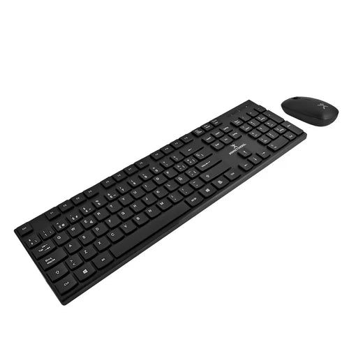 Kit Teclado Y Mouse Inalambricos Conector Usb Resistente A Derrames Silencioso Perfect Choice Dust - Negro
