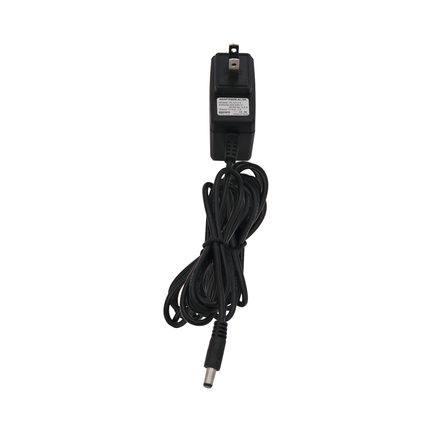 Adaptador de Pared de 12 Vcc @ 1 Amp Regulado / Uso en Interior / Múltiples Usos / Con cable de 3 metros