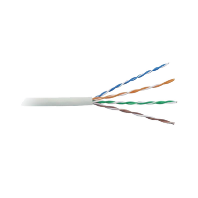 Bobina de cable de 305 m, ( 1000 ft ),  Cat5e, alto rendimiento, color blanco, UL, para aplicaciones en video vigilancia, redes de datos. Uso en interior