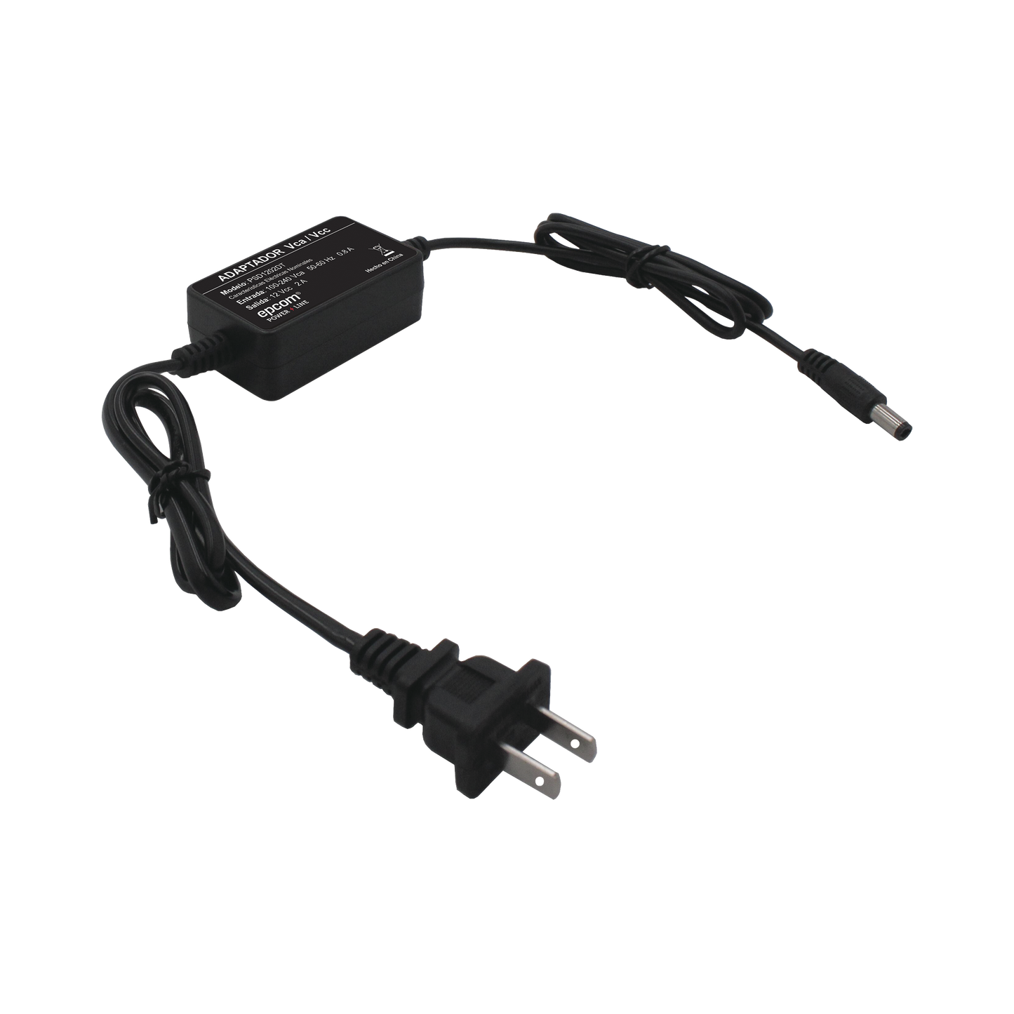 Adaptador 12 Vcc / 2 Amp / Con Terminales de Extensión / Distancias de cable hacia Vca 50 cm / Distancia de cable hacia dispositivo de 50 cm