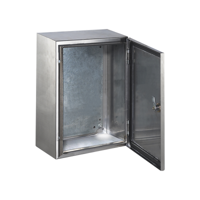Gabinete De Acero Inoxidable Ip66 Uso En Intemperie (300 X 400 X 200 Mm) Con Placa Interna Galvanizada.